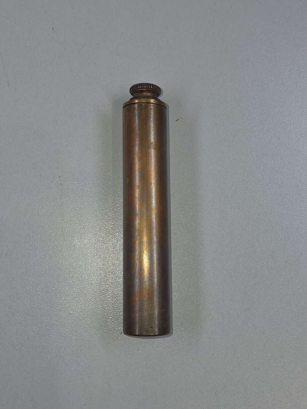 British Military Brass Oil Bottle &ndash; Marked &ldquo;J. EFD&rdquo;