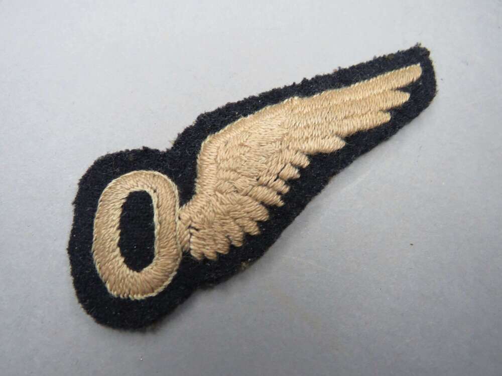 WWII Royal Air Force Padded Observer Wing Brevet Badge Patch
