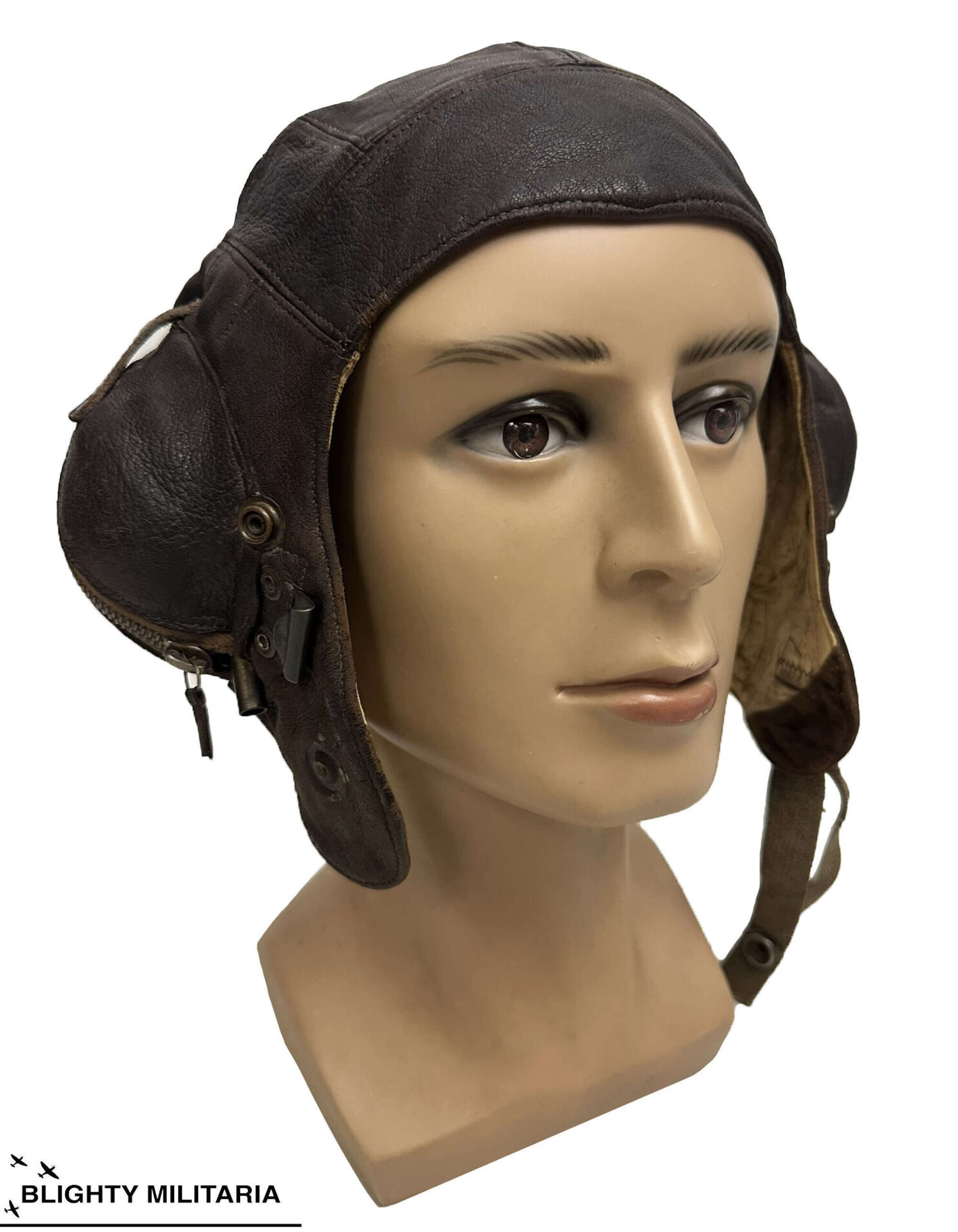 Original WW2 Royal Navy Fleet Air Arm C Type Flying Helmet - Size 2