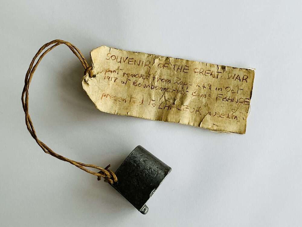 Souvenir from Zepplin L 49 with original museum tag
