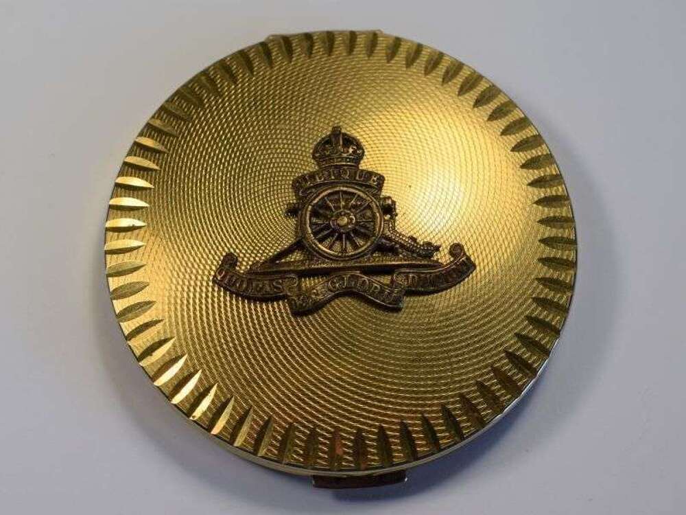 1) Excellent Original WW2 Woman&rsquo;s Sweetheart Compact With RA Badge