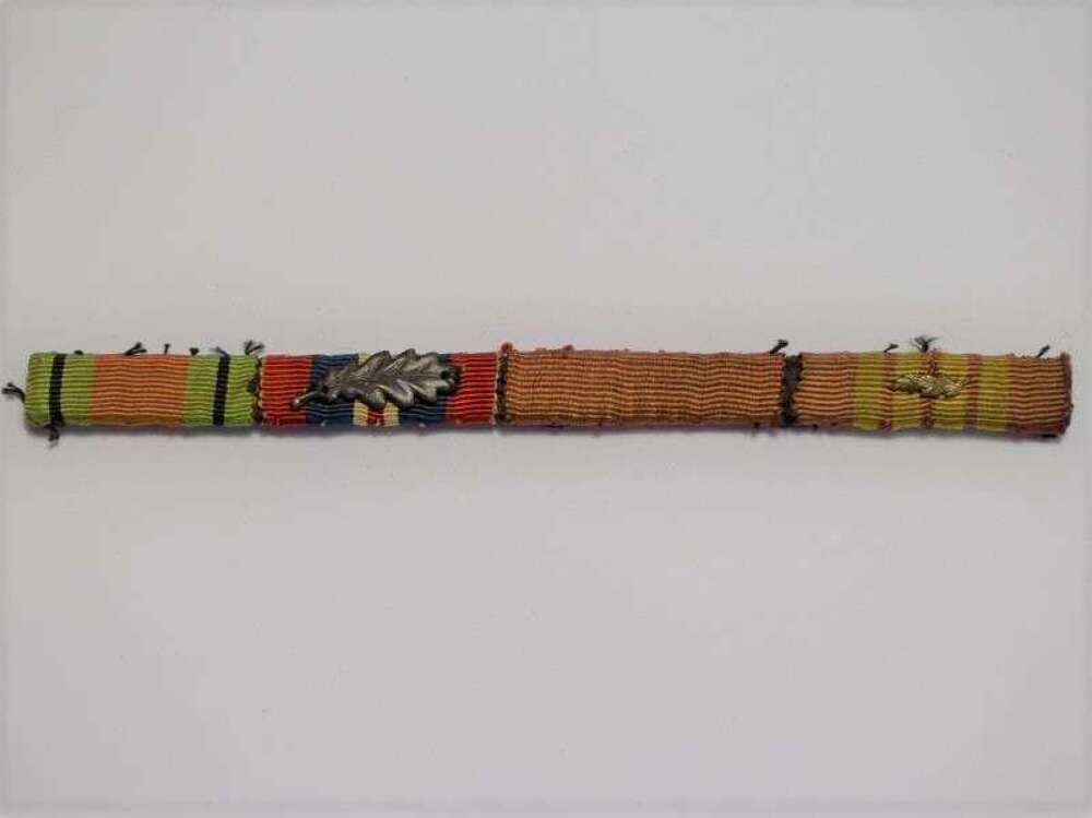 106) Original WW2 Medal Ribbon Group Defence Medal, War Medal & MID, Legion of Honour & Croix De Guerre