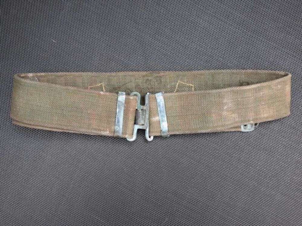 111) Unissued WW2 Pat Indian Made Pre Dyed Jungle Green Web Belt 1946