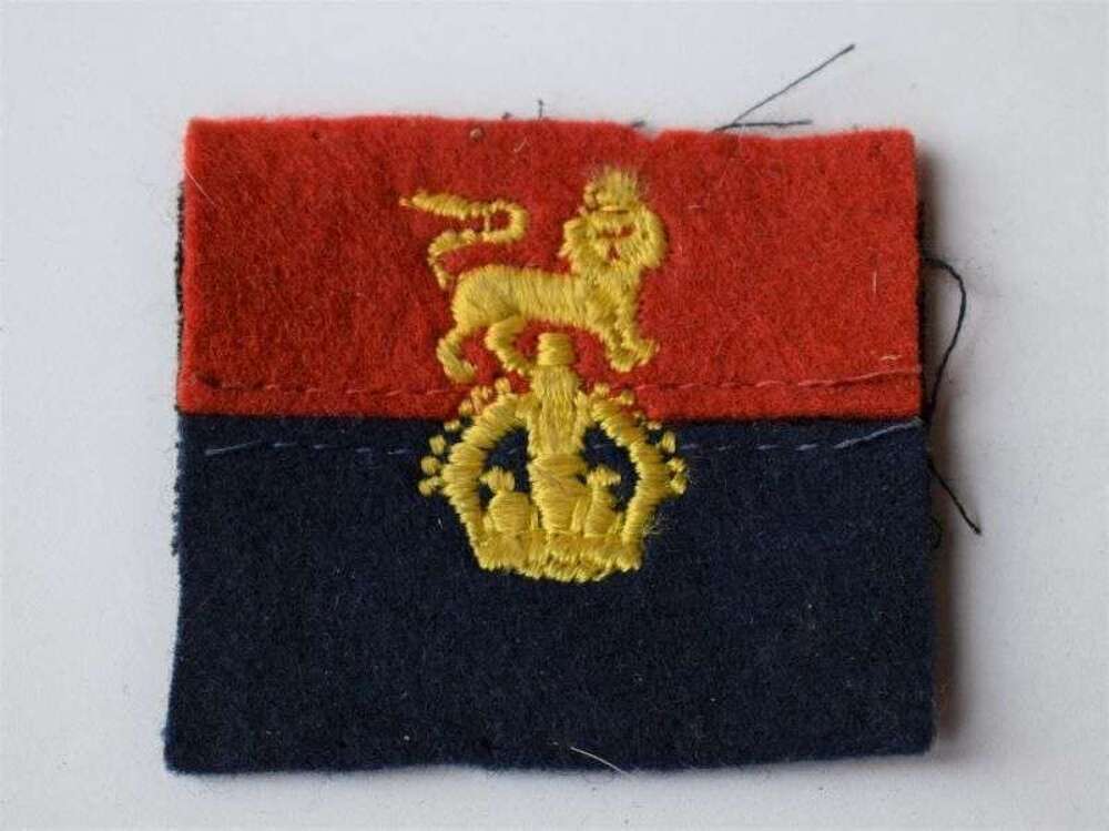 102) Original WW2 British Army War Office Controlled Troops Cloth Badge