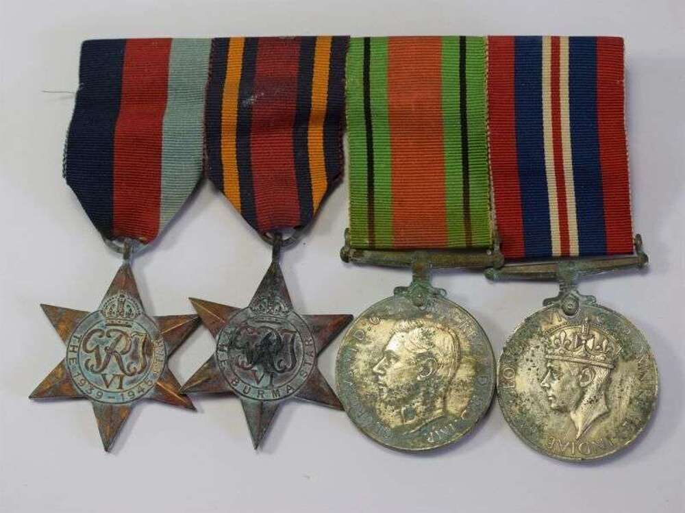 75) Dirty Tatty As Found WW2 British Medal Group of 4