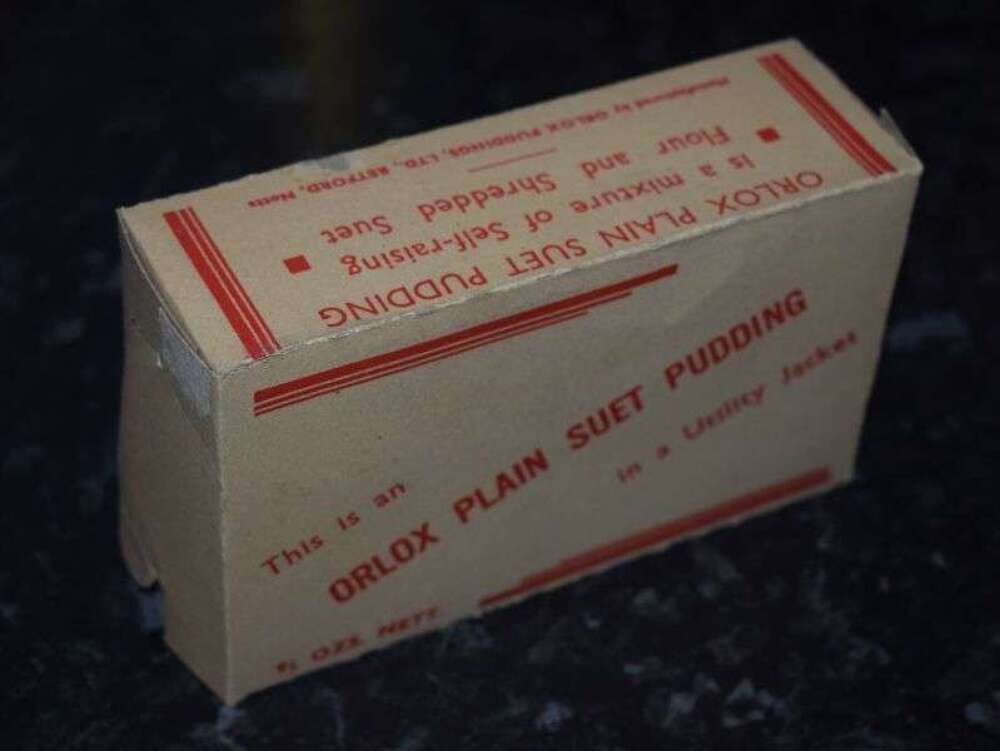 123) Larger Size Original WW2 British Home Front Orlox Plain Suet Pudding In Utility Jacket