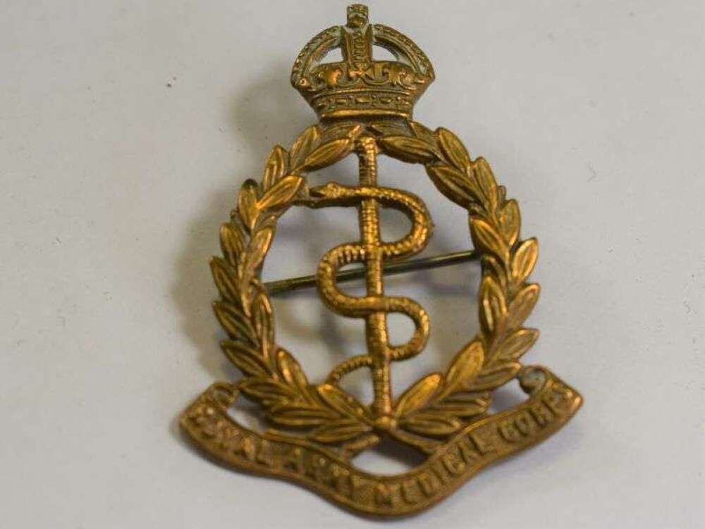 68) Original WW1 WW2 RAMC Cap Badge Converted to Brooch