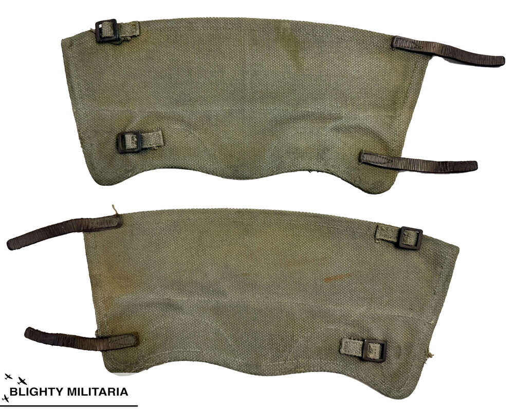 Original 1944 Dated British Army 1937 Pattern Webbing Anklets - 33rd Tank Brigade