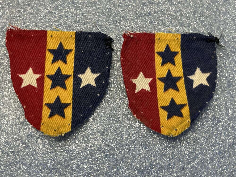 73) Excellent Original Uniform Removed REME Southern Command Printed Cloth Insignia Pair