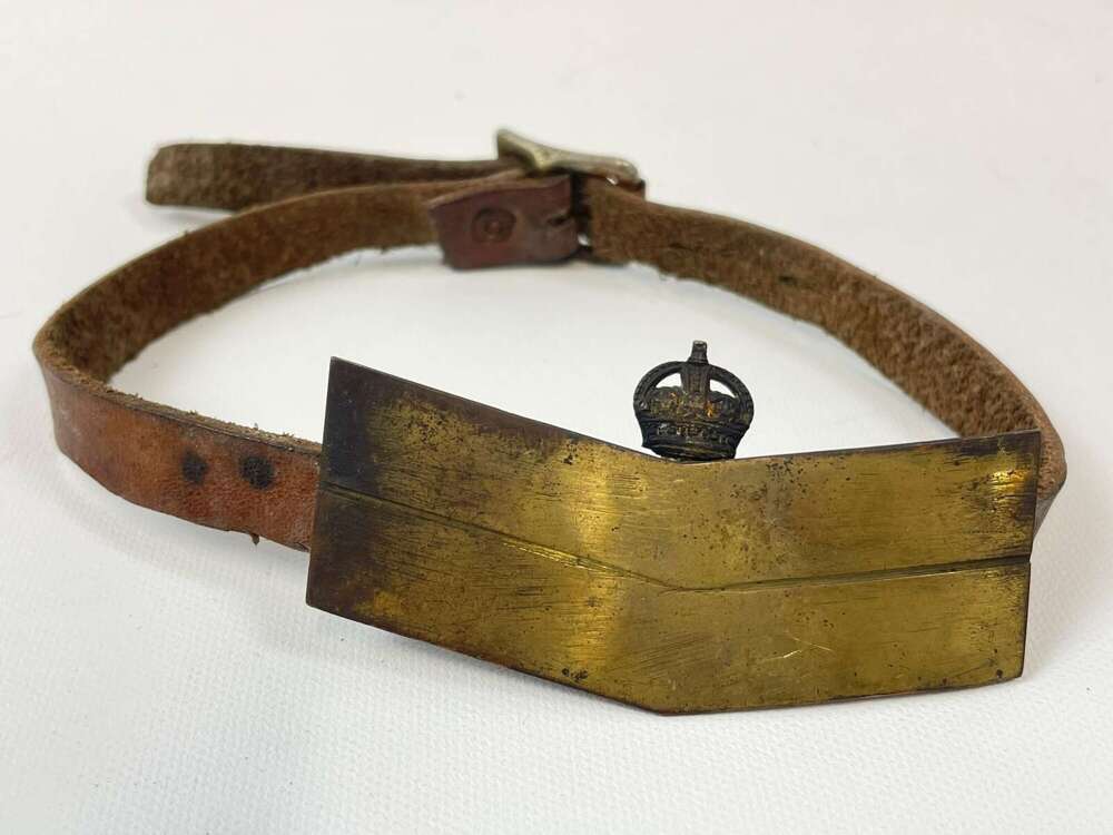 WW1 Period British Army Leather Banded & Brass Corporal Of Horse Guards Armband