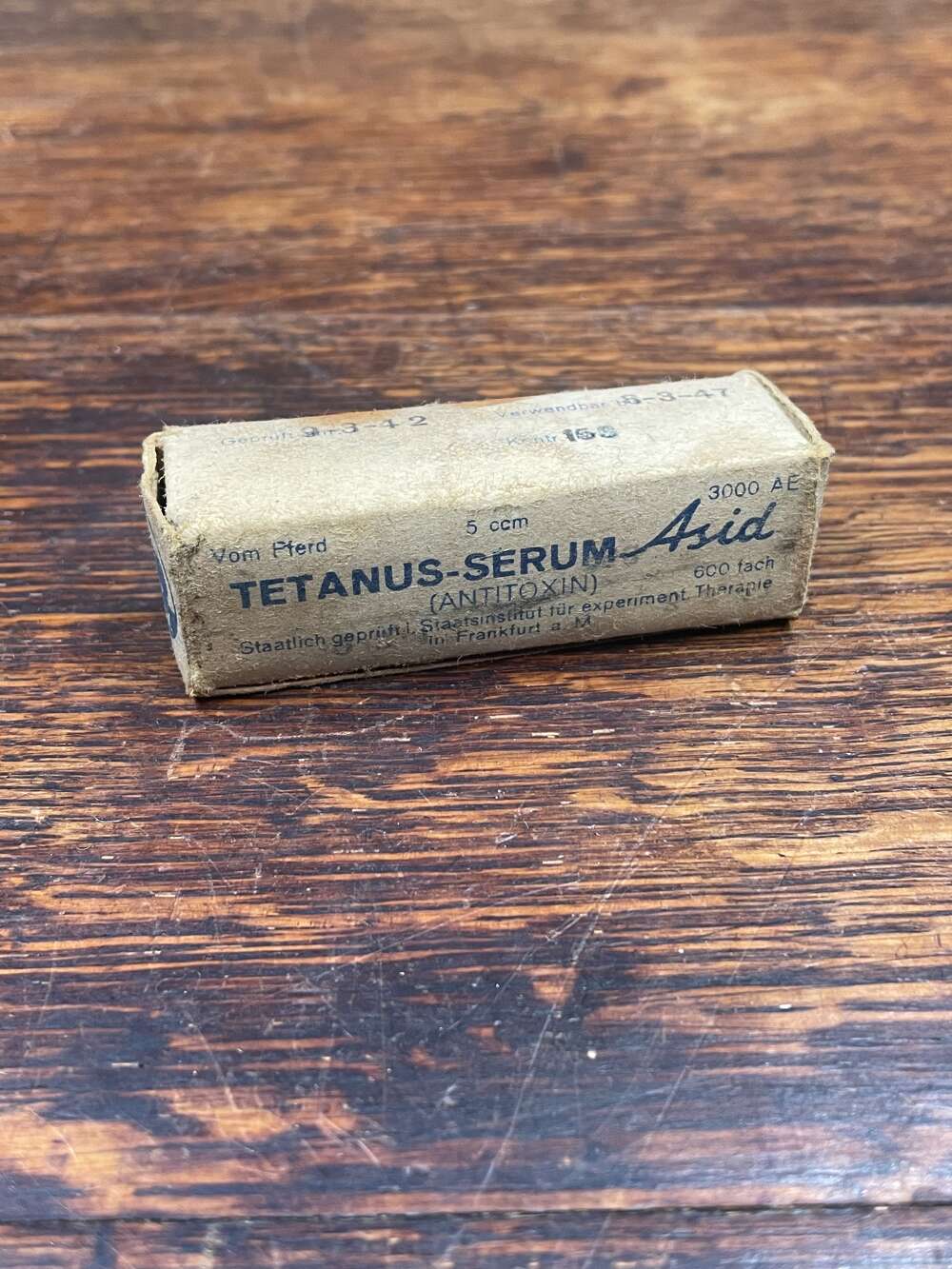 German WW2 1942 Tetanus Serum