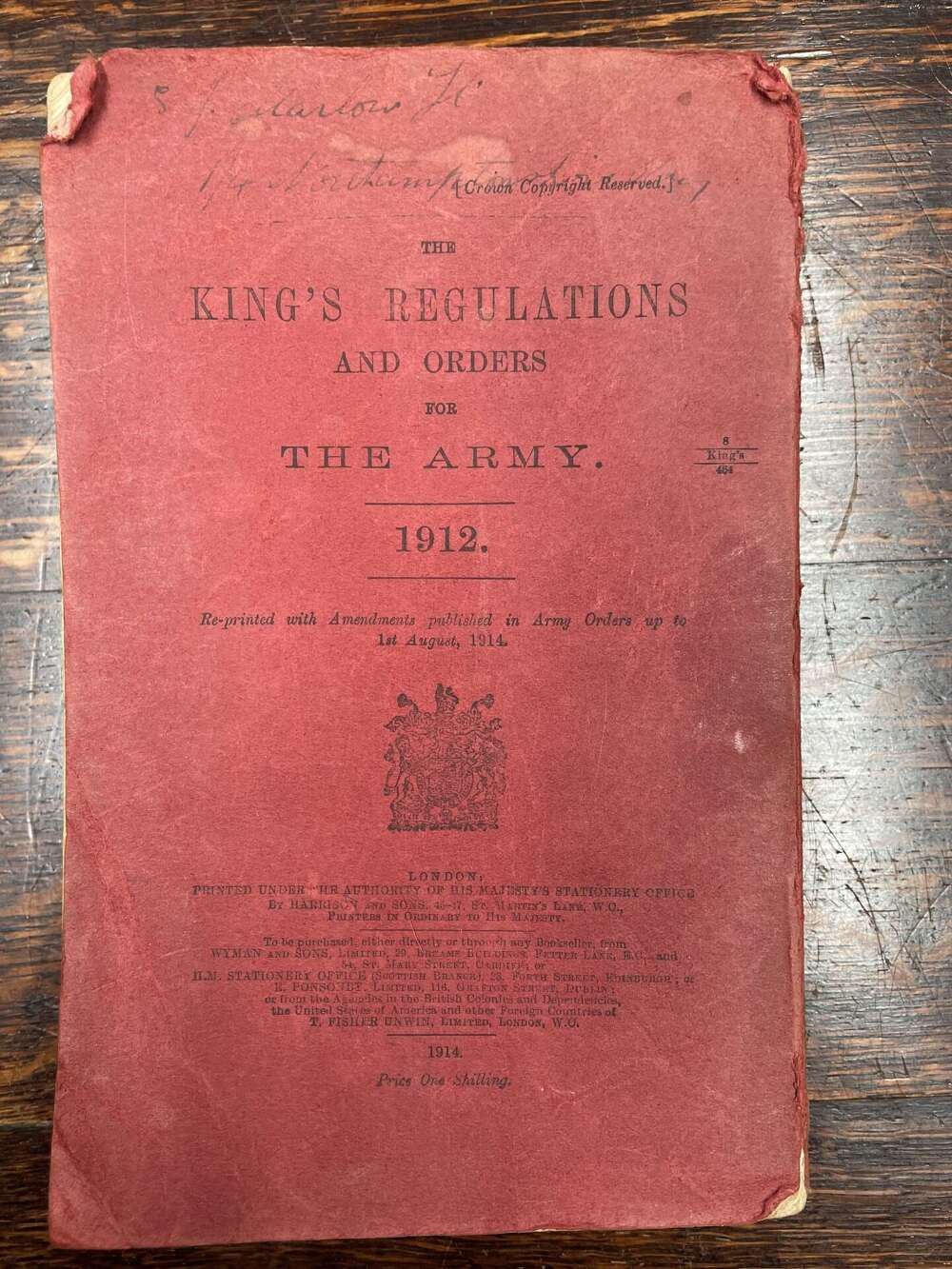 The King's Regulations and Orders for The Army, 1912 (HMSO)